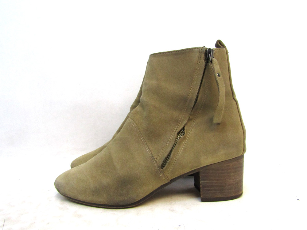 Banana Republic Womens Sz 8 M Distress Brown Suede Heeled Zip Ankle Boots Bootie